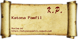 Katona Pamfil névjegykártya